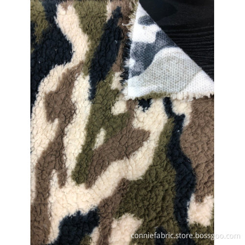 100%Polyester Shuvelvteen Fleece with Camouflage Printed